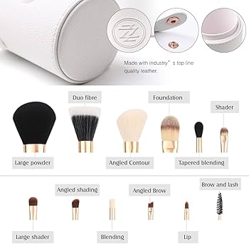 Amazon.com: Z'OREYA Travel Makeup Brush Set White 12pcs